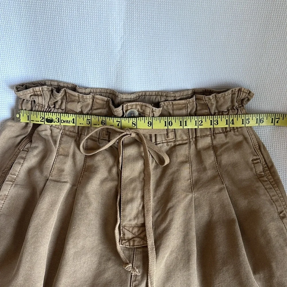 Free People Margate Paper Bag Waist Pants Barrel Leg Elastic Waist Utility Sz S - Picture 10 of 15